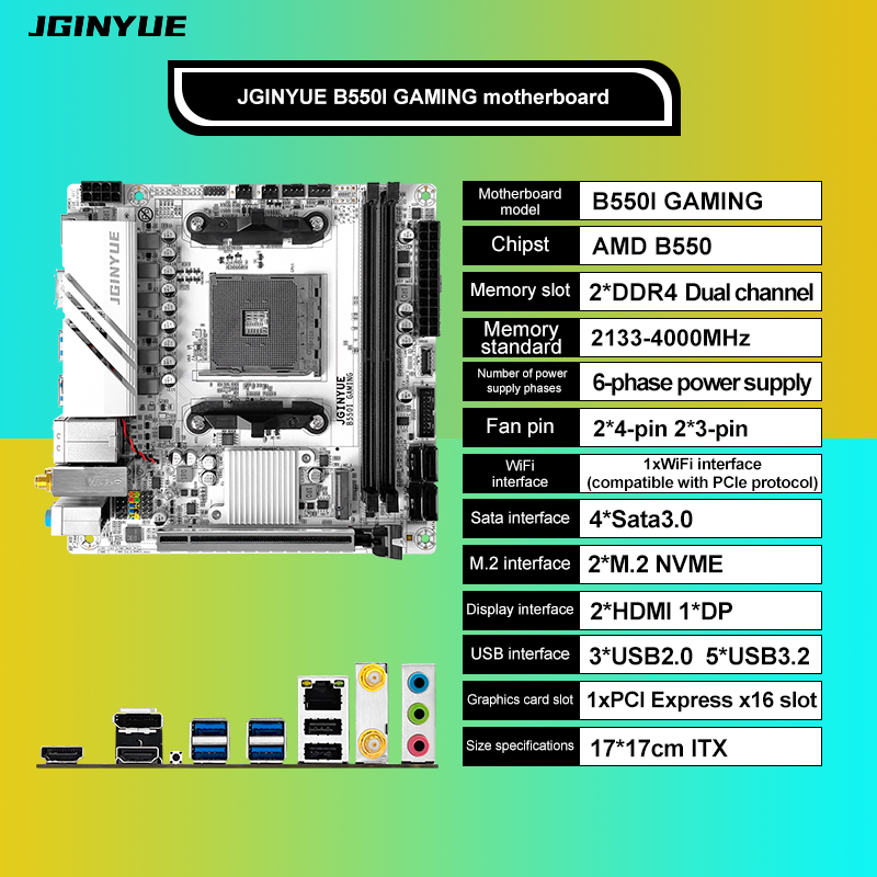 لوحة أم JGINYUE AMD B550 AM4 M - مراجعة X870E Atx Motherboard وسعره